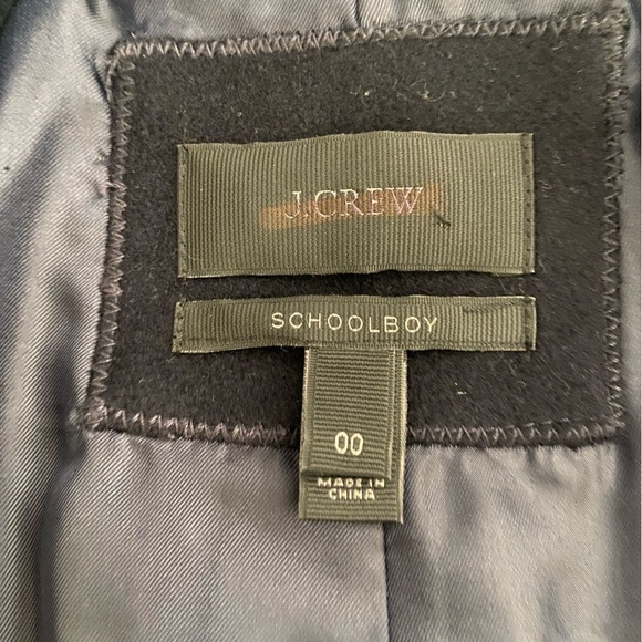 J. Crew women’s Navy Blue Schoolboy Blazer 100% Loro Piana Cashmere Luxury Sz 00 - Picture 4 of 6